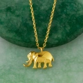14K Gold Tiny Elephant Necklace, Baby Animal Necklace, Cute Mini Gold Jewelry