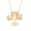 14K Gold Tree of Life Necklace, Family Tree Jewelry