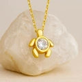 14K Gold Turtle Necklace