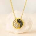 14K Gold Yin Yang Necklace, Medallion Necklace, Balance Necklace