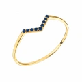 14K Solid Gold Curved Sapphire Ring