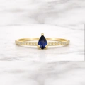 0.32 Carat Pear Cut Sapphire Diamond Ring