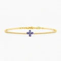 1.02 Carat Diamond Clover Sapphire Bracelet