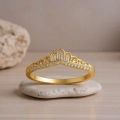 0.16 Carat Baguette Cut Diamond Crown Ring