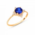 14K Solid Gold North Star Sapphire Ring