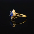 14K Solid Gold North Star Sapphire Ring