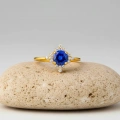 14K Solid Gold North Star Sapphire Ring
