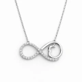 14 Ayar Altın Kalp Detaylı Sonsuzluk Kolye