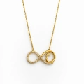 14 Ayar Altın Kalp Detaylı Sonsuzluk Kolye