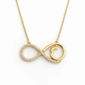 14 Ayar Altın Kalp Detaylı Sonsuzluk Kolye