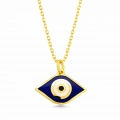 14 Ayar Altın Mavi Göz Nazar Kolye