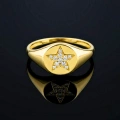 14K Solid Gold Star Ring
