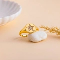 14K Solid Gold Star Ring