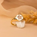 14K Solid Gold Star Ring