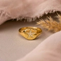 14K Solid Gold Star Ring