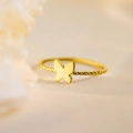 14K Solid Gold Mini Butterfly Spiral Ring