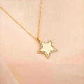 14K Solid Gold Celestial Star Necklace
