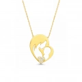 14K Altın Anne ve Bebek Kolye, Anne Takıları, Kadınlar için Zarif Kolyeler, Çocuk Kolye