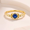 0.32 Carat Princess Cut Sapphire Diamond Ring