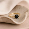 14 Ayar Altın Minimal Siyah Oniks Yüzük