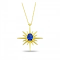 14 Ayar Altın Kutup Yıldızı Safir Kolye