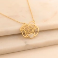 14K Solid Gold Heart Family Necklace