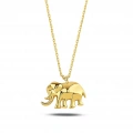 14K Solid Gold Tiny Elephant Necklace