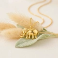 14K Solid Gold Tiny Elephant Necklace