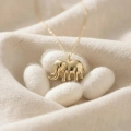 14K Solid Gold Tiny Elephant Necklace