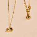 14K Solid Gold Tiny Elephant Necklace