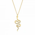 14K Solid Gold Minimal Snake Necklace