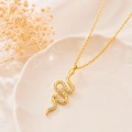 14K Solid Gold Minimal Snake Necklace