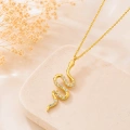 14K Solid Gold Minimal Snake Necklace