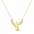 14 Ayar Altın Zirkon Taşlı Anka Kuşu Kolye