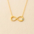 14K Solid Gold Evil Eye Infinity Necklace