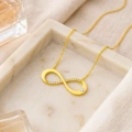 14K Solid Gold Evil Eye Infinity Necklace