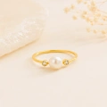 14K Gold Solitaire Pearl Ring