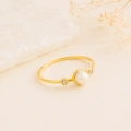 14K Gold Solitaire Pearl Ring