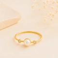 14K Gold Solitaire Pearl Ring