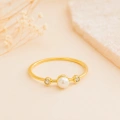 14K Gold Solitaire Pearl Ring