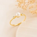 14K Gold Solitaire Pearl Ring