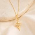 14K Solid Gold Ballerina Necklace, Elegant Dancer Girl & Fairy Pendant