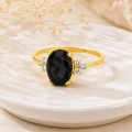 14K Solid Gold Midnight Black Onyx Ring