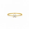 14K Solid Gold Princess Cut Solitaire Ring