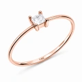 14K Solid Gold Princess Cut Solitaire Ring