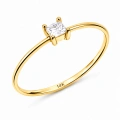 14K Solid Gold Princess Cut Solitaire Ring
