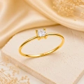 14K Solid Gold Princess Cut Solitaire Ring