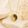 14 Ayar Altın Yin Yang Madalyon Kolye – Siyah Oniks Mini Denge Kolye