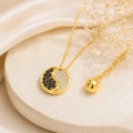14 Ayar Altın Yin Yang Madalyon Kolye – Siyah Oniks Mini Denge Kolye