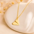 14 Ayar Altın Kağıt Uçak Tasarımlı Kolye, Origami Kolye